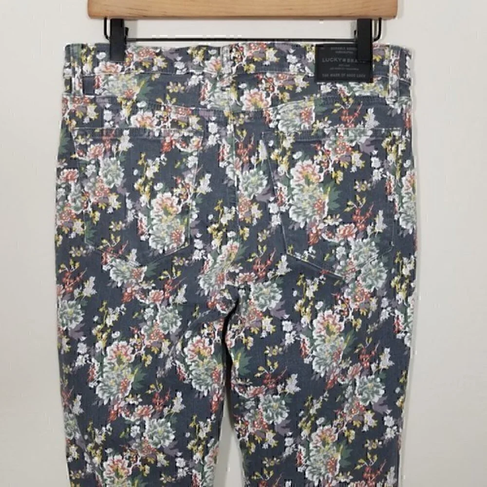 Lucky Brand Ava Crop Floral Stretch Jeans Size 10/30
